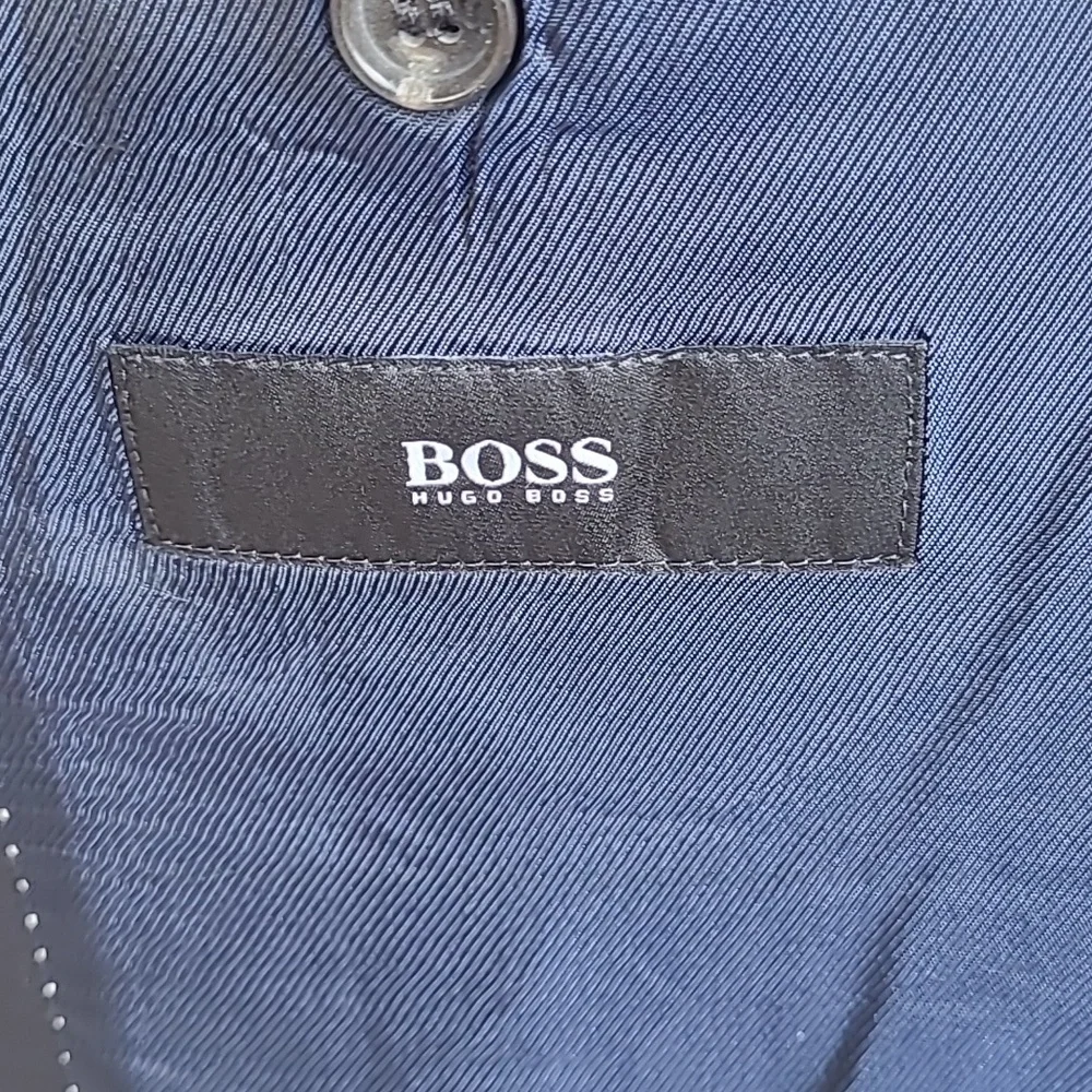 HUGO BOSS Pasolini/Movie US Dark Navy Solid Virgin Wool Sz 40‎ R Sport Coat